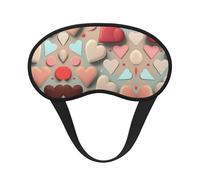 Masque de sommeil occultant à motif d'amour, polyester doux, anti-lumière, élégant, convient pour les hommes et les femmes, pour le travail quotidien et les voyages en plein air.