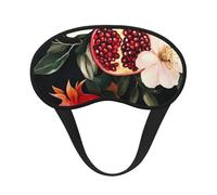 Masque de sommeil occultant à motif de grenadier - Masque doux et réglable pour bloquer complètement la lumière, sommeil profond, voyage et relaxation