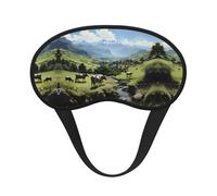 Masque de sommeil occultant à motif de vaches de la ferme alpine avec bande élastique, s'adapte à toutes les formes de tête, idéal pour les voyages, le bureau et le travail posté