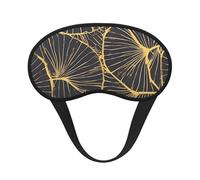 Masque de sommeil occultant à motif feuille d'or, polyester doux, anti-lumière, élégant, convient pour les hommes et les femmes, pour le travail quotidien et les voyages en plein air.