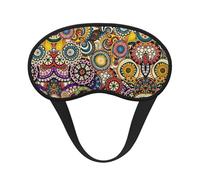 Masque de sommeil occultant à motif floral et cercles ethniques - Couverture des yeux pour dormeur latéral, doux et confortable, parfait pour les voyages, la méditation