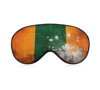 Masque de sommeil occultant à motif orange et vert, tissu ventilé, style de port réglable, masque de sommeil sans pression, doux pour la peau, pour homme et femme