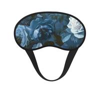 Masque de sommeil occultant à motif roses bleues - Masque doux réglable pour bloquer complètement la lumière, sommeil profond, voyage et relaxation