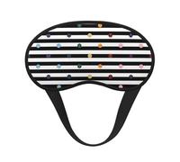 Masque de sommeil occultant à rayures et à pois arc-en-ciel avec imprimé noir et blanc - Masque contour des yeux - Parfait pour les voyages, la méditation et une utilisation de nuit