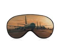 Masque de sommeil occultant Airplane on The Tarmac, tissu ventilé, style de port réglable, masque de sommeil zéro pression, doux pour la peau, pour homme et femme