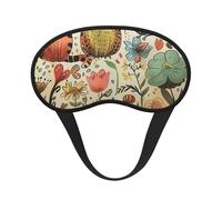 Masque de sommeil occultant amusant avec imprimé chats, oiseaux et fleurs pour homme et femme, masque pour les yeux zéro pression oculaire pour les voyages et tout le sommeil