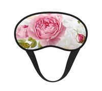 Masque de sommeil occultant avec de belles roses roses - Masque doux réglable pour bloquer complètement la lumière, sommeil profond, voyage et relaxation