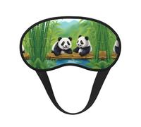 Masque de sommeil occultant avec deux adorables pandas avec bande élastique qui s'adapte à toutes les formes de tête, idéal pour les voyages, le bureau et le travail de nuit