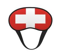 Masque de sommeil occultant avec drapeau suisse, polyester doux, anti-lumière, élégant, convient pour les hommes et les femmes, pour le travail quotidien et les voyages en plein air.
