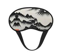 Masque de sommeil occultant avec impression peinture de paysage chinois, couverture des yeux sur le côté, doux et confortable, parfait pour les voyages, la méditation