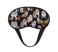 Masque de sommeil occultant avec imprimé bouledogues anglais - Masque contour des yeux, parfait pour les voyages, la méditation et une utilisation nocturne