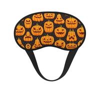 Masque de sommeil occultant avec imprimé citrouille d'Halloween - Couverture des yeux pour dormeur latéral, doux et confortable, parfait pour les voyages, la méditation