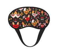 Masque de sommeil occultant avec imprimé coq et poules - Couverture des yeux pour dormir sur le côté, doux et confortable, parfait pour les voyages, la méditation