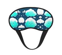 Masque de sommeil occultant avec imprimé deux nuages timides, couvre-yeux confortable, réglable, parfait pour les voyages, la méditation et le camping