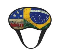 Masque de sommeil occultant avec imprimé drapeaux américains et brésiliens pour homme et femme, masque pour les yeux zéro pression oculaire pour les voyages et tout le sommeil