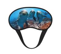 Masque de sommeil occultant avec imprimé drôle de dauphin qui vous regarde, parfait pour les voyages, la méditation et une utilisation de nuit