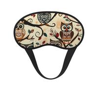 Masque de sommeil occultant avec imprimé hiboux sur branches d'arbre pour femmes et hommes, masque pour les yeux zéro pression oculaire pour les voyages et tout le sommeil