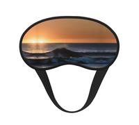 Masque de sommeil occultant avec imprimé « Last Sun Rays of Over The Sea Waves » - Couverture des yeux pour dormeur latéral, doux et confortable, parfait pour les voyages, la méditation