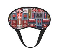 Masque de sommeil occultant avec imprimé symboles de l'Angleterre - Couverture des yeux pour dormeur latéral, doux et confortable, parfait pour les voyages, la méditation
