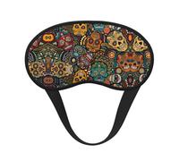 Masque de sommeil occultant avec imprimé tête de mort, parfait pour les voyages, la méditation et une utilisation de nuit