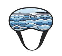 Masque de sommeil occultant avec imprimé vagues Lapping at The Rocks - Couvre-yeux confortable pour homme et femme, parfait pour dormir, méditation, voyage