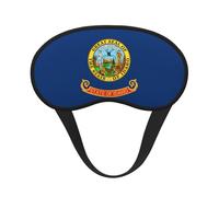 Masque de sommeil occultant avec motif drapeau de l'État de l'Idaho et bande élastique, idéal pour les voyages, le bureau et le travail posté.