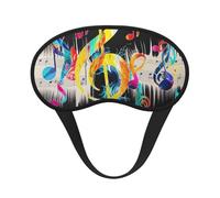 Masque de sommeil occultant avec notes de musique colorées pour homme et femme, masque pour les yeux zéro pression oculaire pour les voyages et tout autour du sommeil