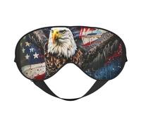 Masque de sommeil occultant avec sangle réglable, convient pour l'heure du coucher et les voyages avec motif aigle américain