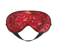 Masque de sommeil occultant avec sangle réglable pour la Saint-Valentin, motif cœur et fleur, convient pour l'heure du coucher et les voyages