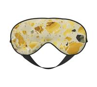 Masque de sommeil occultant avec sangle réglable pour les yeux et le sommeil avec motif marbré jaune, convient aussi bien pour l'heure du coucher que pour les voyages