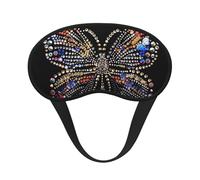 Masque de sommeil occultant avec strass et imprimé papillon pour homme et femme, masque pour les yeux zéro pression oculaire pour les voyages et le sommeil tout autour