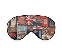 Masque de sommeil occultant avec symboles de l'Angleterre, tissu ventilé, style réglable, sans pression, doux pour la peau, pour homme et femme