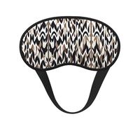 Masque de sommeil occultant blanc avec imprimé triangles africains - Bloque la lumière, confortable, idéal pour les voyages, le camping, la méditation et le yoga