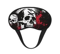 Masque de sommeil occultant blanc avec motif tête de mort punk pour homme et femme, masque pour les yeux zéro pression oculaire pour les voyages et le sommeil tout autour