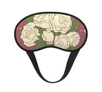 Masque de sommeil occultant blanc rose d'amour, polyester doux, anti-lumière, élégant, convient pour les hommes et les femmes, pour le travail quotidien et les voyages en plein air.