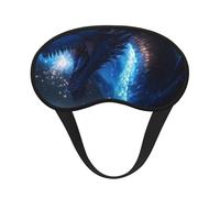 Masque de sommeil occultant bleu dragon - Masque pour les yeux doux et réglable pour bloquer complètement la lumière, sommeil profond, voyage et relaxation