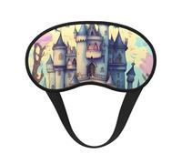 Masque de sommeil occultant château de fées, polyester doux, anti-lumière, élégant, convient pour les hommes et les femmes, pour le travail quotidien et les voyages en plein air.