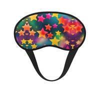 Masque de sommeil occultant coloré à imprimé étoiles arc-en-ciel - Couverture des yeux pour dormeur latéral, doux et confortable, parfait pour les voyages, la méditation