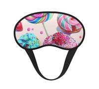 Masque de sommeil occultant coloré pour homme et femme - Motif sucettes et cupcakes - Zéro pression oculaire - Pour les voyages et tout le sommeil