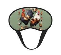 Masque de sommeil occultant coq et poulet, polyester doux, anti-lumière, élégant, convient pour les hommes et les femmes, pour le travail quotidien et les voyages en plein air.