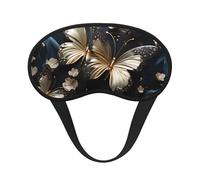 Masque de sommeil occultant doré et blanc, en polyester doux, anti-lumière, élégant, convient pour les hommes et les femmes, pour le travail quotidien et les voyages en plein air.