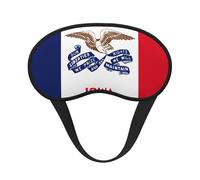 Masque de sommeil occultant drapeau de l'Iowa, polyester doux, anti-lumière, élégant, convient pour les hommes et les femmes, pour le travail quotidien et les voyages en plein air.