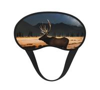 Masque de sommeil occultant Elk in The Meadow en polyester doux, anti-lumière, élégant, convient pour les hommes et les femmes, pour le travail quotidien et les voyages en plein air.