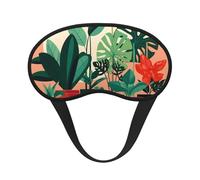 Masque de sommeil occultant en forme de plantes vertes en pot, polyester doux, anti-lumière, élégant, convient pour les hommes et les femmes, pour le travail quotidien et les voyages en plein air.