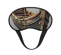 Masque de sommeil occultant en forme de tasse avec imprimé bateaux vikings pour dormeurs latéraux, pour homme et femme
