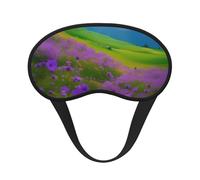 Masque de sommeil occultant en forme de tasse pour les personnes dormant sur le côté, motif fleurs violettes, prairie, montagne, pour hommes et femmes