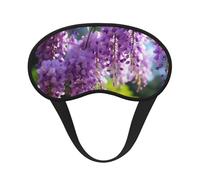 Masque de sommeil occultant en polyester avec fleurs de glycine aux couleurs de rêve, pour la maison et les voyages