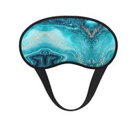 Masque de sommeil occultant et confortable pour voyage, yoga, marbre bleu pierre et or