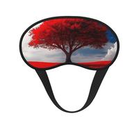 Masque de sommeil occultant fantaisie rouge prairie - Masque pour les yeux doux et réglable pour bloquer complètement la lumière, sommeil profond, voyage et relaxation