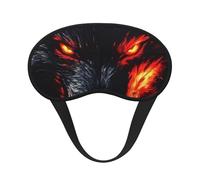 Masque de sommeil occultant grand loup noir aux yeux rouges - Masque doux et réglable pour bloquer complètement la lumière, sommeil profond, voyage et relaxation
